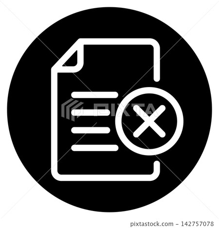 X mark and text file icon X mark and text file icon 142757078