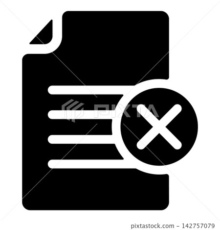 X 標記和文字檔案圖標 X 標記和文字檔案圖標 142757079