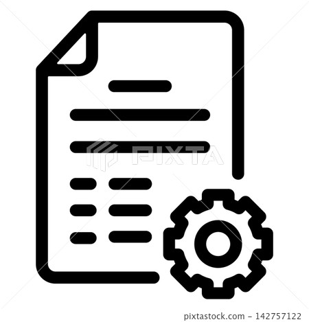 Gear and text file icon Gear and text file icon 142757122