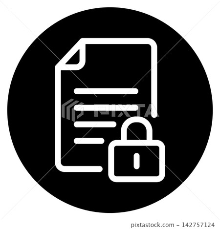 鎖定的文字檔案圖標 鎖定的文字檔案圖標 142757124
