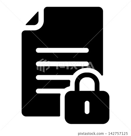 Locked text file icon Locked text file icon 142757125