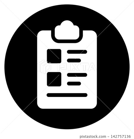 Binder and questionnaire form, checklist items, icons Binder and questionnaire form, checklist items, icons 142757136