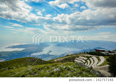 Panoramic Mountain Valley and Kotor Bay View from Lovcen Montenegro Panoramic Mountain Valley and Kotor Bay View from Lovcen Montenegro 142757148