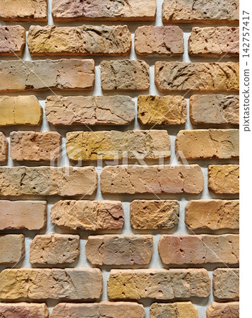 Decorative wall panels replicating brick textures shown in a construction store aisle for modern renovation and architectural design use Decorative wall panels replicating brick textures shown in a construction store aisle for modern renovation and architectural design use 142757417