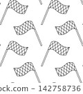 Bavarian flag with diamond pattern in black and white doodle. Simple Oktoberfest pattern for festival branding and decor 142758736
