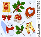 Christmas Winter Holiday Doodle Set 142758759