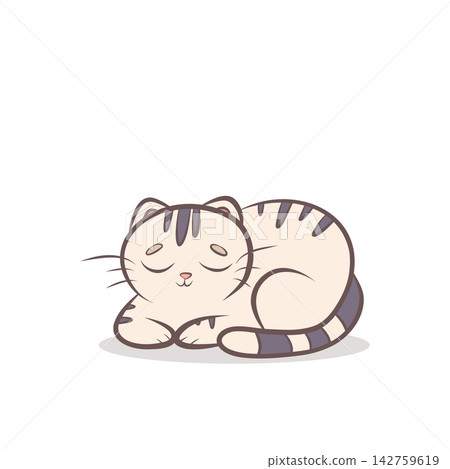 Vector illustration of a sleeping cat Vector illustration of a sleeping cat 142759619