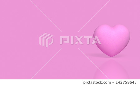 Soft Pink Heart on a Romantic Background with Copy Space 3d render. Soft Pink Heart on a Romantic Background with Copy Space 3d render. 142759645
