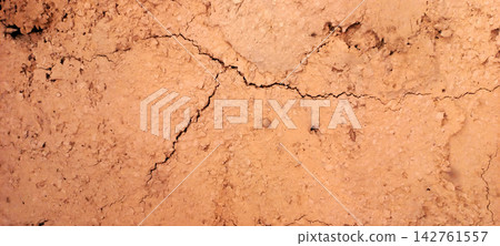 Macro Shot of Cracked Mud Wall Texture Macro Shot of Cracked Mud Wall Texture 142761557