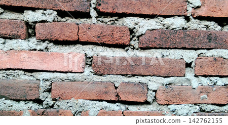 Red Brick and Concrete Wall Texture 142762155