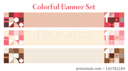 Banner Set - Geometric Pattern - Horizontal Banner Set - Geometric Pattern - Horizontal 142762284