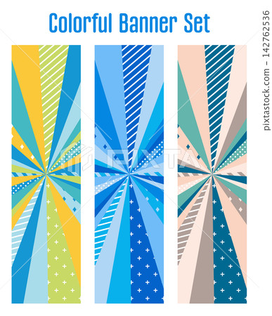 Banner Set - Focus Lines - Vertical Banner Set - Focus Lines - Vertical 142762536