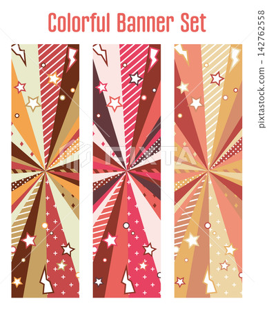 Banner Set - Focus Lines - Vertical Banner Set - Focus Lines - Vertical 142762558