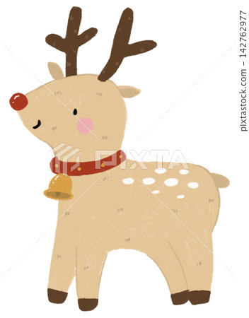 cartoon illustration of a reindeer cartoon illustration of a reindeer 142762977