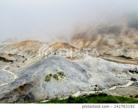 A geothermal area in Noboribetsu Jigokudani, Hokkaido, where steam rises from the ground. A geothermal area in Noboribetsu Jigokudani, Hokkaido, where steam rises from the ground. 142763192