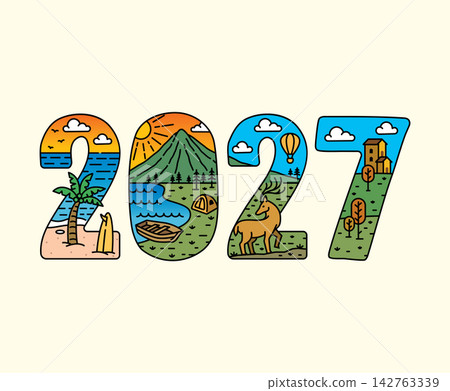 modern 2027 panorama number design modern 2027 panorama number design 142763339