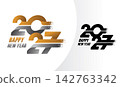 modern 2027 silver gold pixel number design 142763342