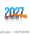 modern 2027 star pixel number design 142763345