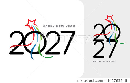 modern 2027 star ribbon number design modern 2027 star ribbon number design 142763346
