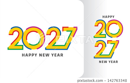 modern 2027 yellow line number design 142763348