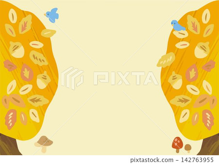 秋季橫幅邊框動物秋葉樹木風景水彩手繪可愛背景設計插畫素材 秋季橫幅邊框動物秋葉樹木風景水彩手繪可愛背景設計插畫素材 142763955