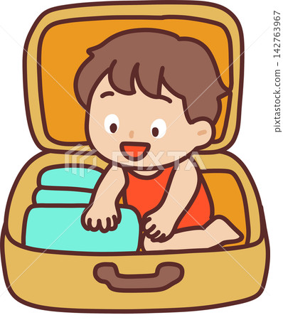 Boy Riding Suitcase 142763967