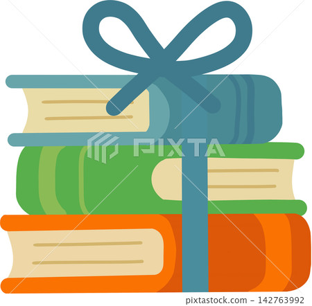 Stacked Books with Ribbon Stacked Books with Ribbon 142763992