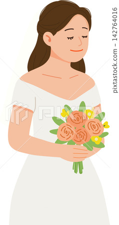 Bride Holding Bouquet 142764016