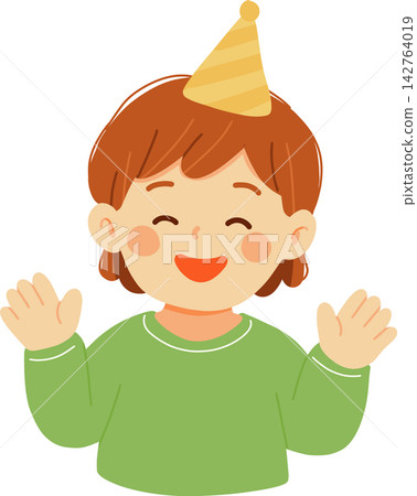 Boy in Party Hat Boy in Party Hat 142764019