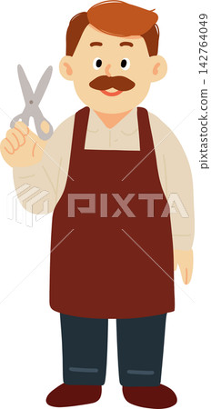 Barber with Scissors 142764049
