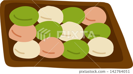 Colorful Rice Cakes on Tray Colorful Rice Cakes on Tray 142764051