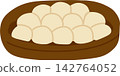 White Dumplings on Tray 142764052