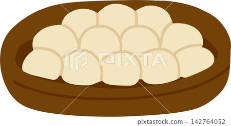 White Dumplings on Tray 142764052