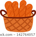 Bread in Woven Basket 142764057
