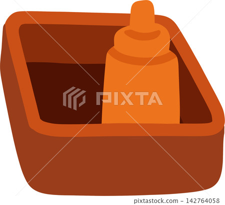 Wooden Tray with Bottle Wooden Tray with Bottle 142764058