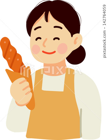Woman Baker Holding Bread Woman Baker Holding Bread 142764059