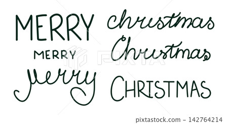 Merry Christmas Hand Lettering Collection in Mixed Script Styles for Festive Holiday Greetings and Seasonal Cards Merry Christmas Hand Lettering Collection in Mixed Script Styles for Festive Holiday Greetings and Seasonal Cards 142764214