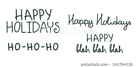 Happy Holidays and Festive Christmas Hand Lettering Collection with Playful Holiday Greetings and Seasonal Messages Happy Holidays and Festive Christmas Hand Lettering Collection with Playful Holiday Greetings and Seasonal Messages 142764226