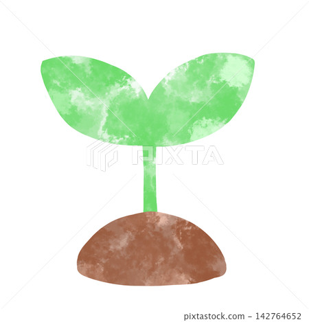 Plants sprouting from the soil, painted in watercolor. Plants sprouting from the soil, painted in watercolor. 142764652