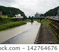 雨後陰雲密布，二又川河水位暴漲。 142764676