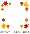Cute frame featuring autumn nuts and mushrooms 142764864