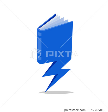 Stylized Blue Book with Lightning Bolt Symbolizing Powerful Knowledge and Electrifying Ideas Stylized Blue Book with Lightning Bolt Symbolizing Powerful Knowledge and Electrifying Ideas 142765019