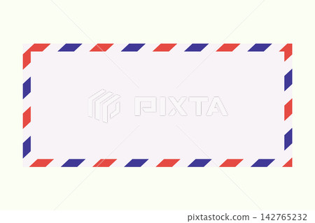 Classic Airmail Envelope Border with Red and Blue Diagonal Stripes and Blank Center for Postal Address Classic Airmail Envelope Border with Red and Blue Diagonal Stripes and Blank Center for Postal Address 142765232