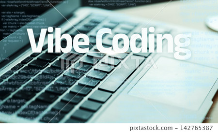 Vibe coding is shown on a keyboard with code in the background Vibe coding is shown on a keyboard with code in the background 142765387