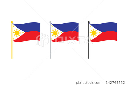 A set of Philippine flags fluttering in the wind A set of Philippine flags fluttering in the wind 142765532
