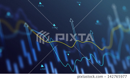 Trends in currency values shown through lines on chart with dollar currency symbols Trends in currency values shown through lines on chart with dollar currency symbols 142765977
