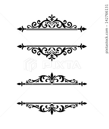 Ornamental Line Dividers with Elegant Symmetrical Flourishes 142766131