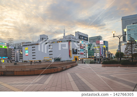 April 30 2026 Sendai station plaza pedestrian walkway sunset April 30 2026 Sendai station plaza pedestrian walkway sunset 142766305
