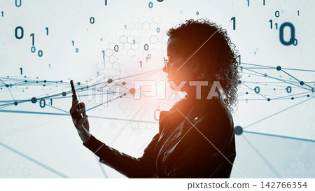Woman using smartphone and digital technology concept Woman using smartphone and digital technology concept 142766354