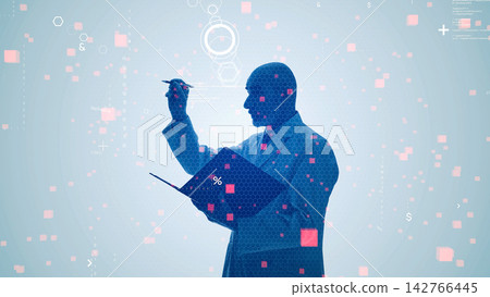 科學家人與數位科技概念 科學家人與數位科技概念 142766445